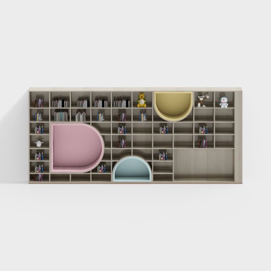 幼稚園の読書室カートゥーン本棚