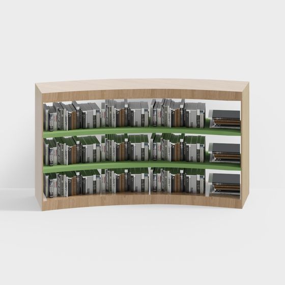 Low Poly 3D Bookshelf Model for Creative Projects