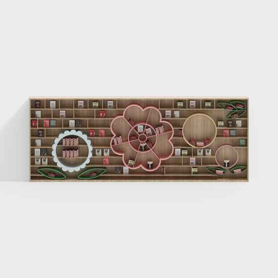 Floral Bookshelf 3D model for Creative Spaces