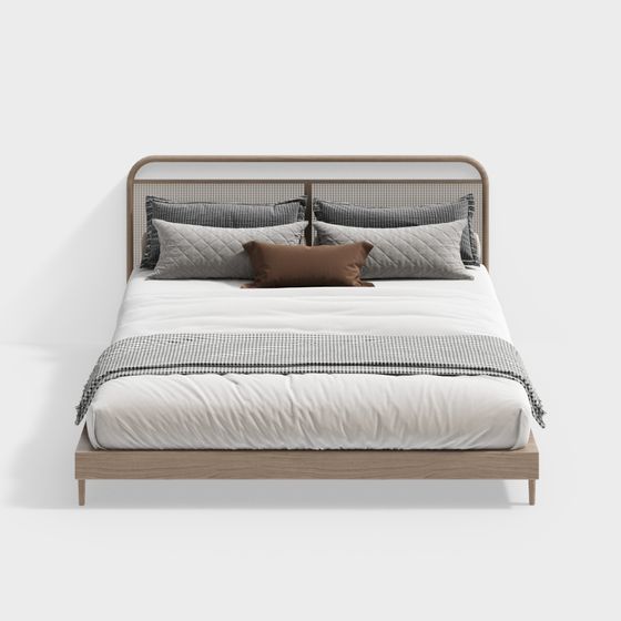 北欧スタイルのダブルベッド