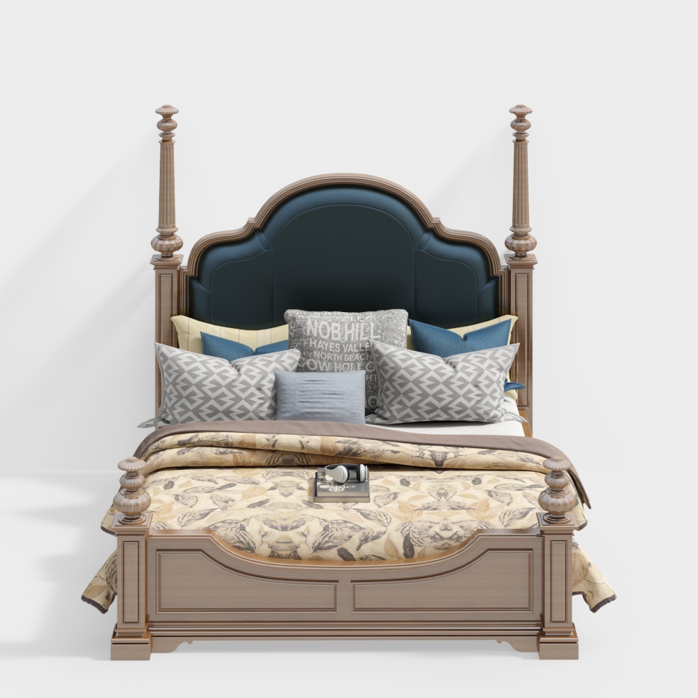 Neoclassical double bed