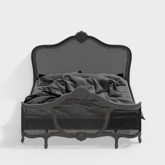 Elegant Vintage Bed Frame 3D model