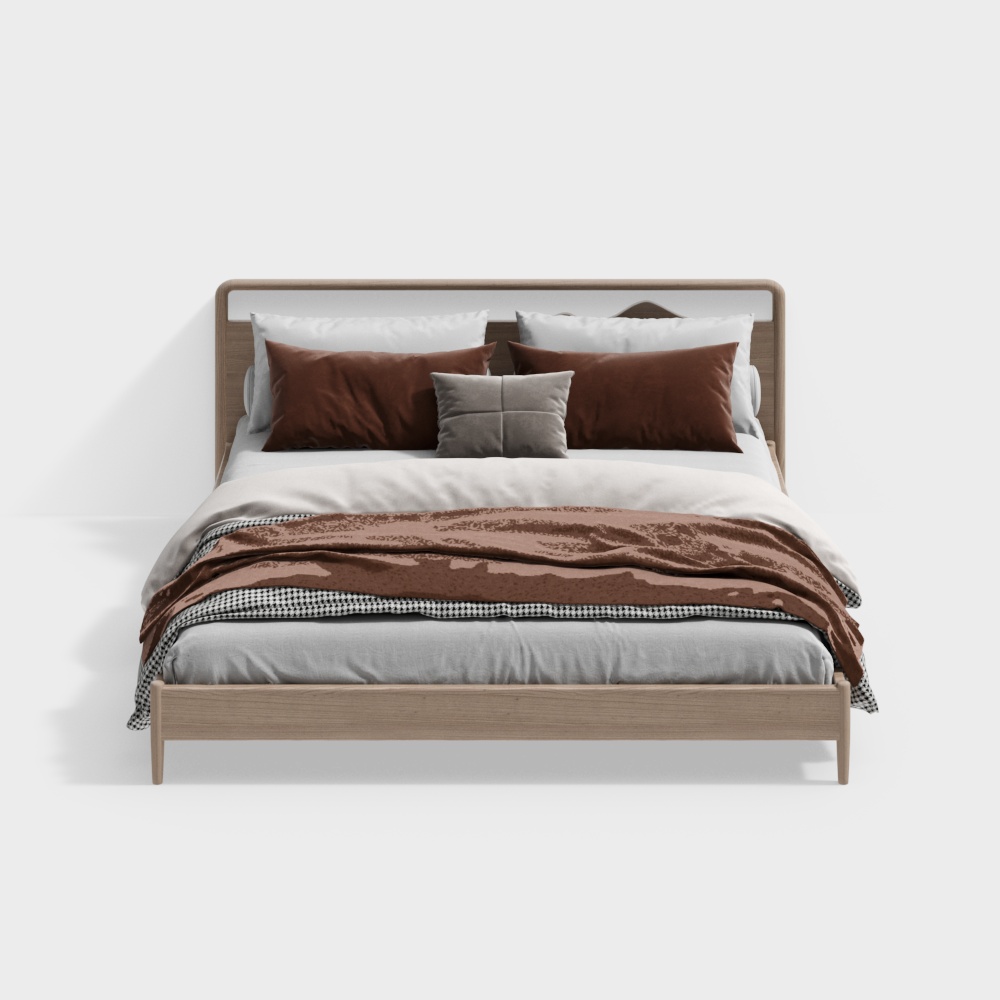 北欧スタイルのダブルベッド