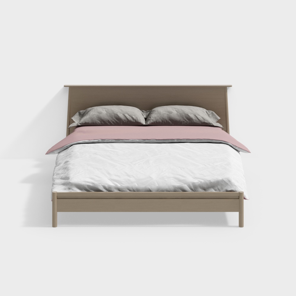 Nordic solid wood double bed