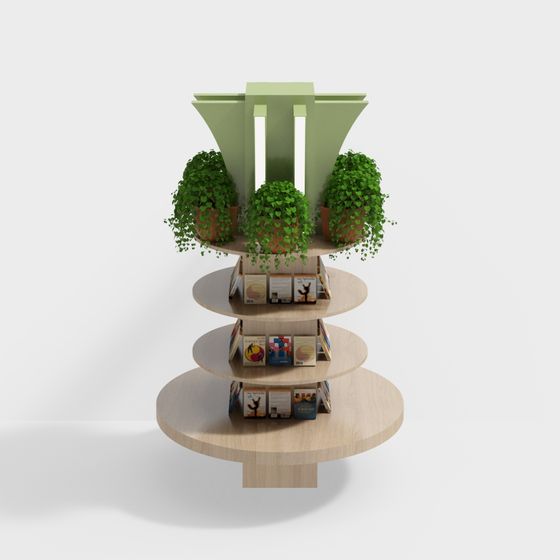 Urban Oasis Bookshelf 3D model for Creative Spaces