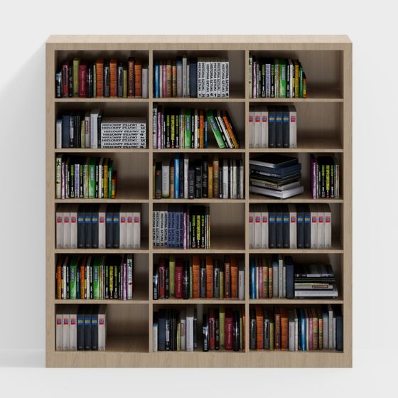 Elegant Black and Brown Library Reading Area Bookshelf 3D Model
