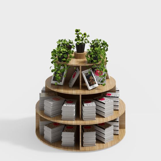 Unique Spiral Bookshelf 3D model for Modern Interiors