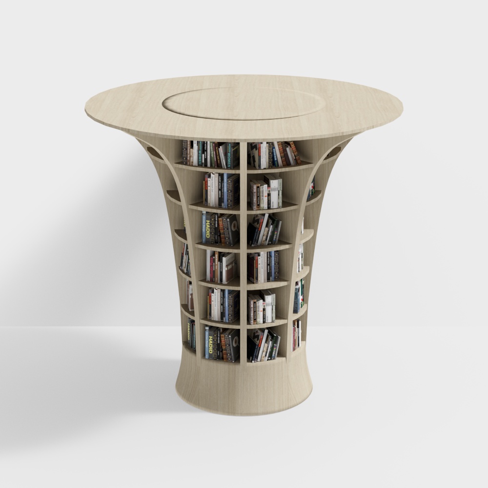 Unique Low-Poly Bookshelf Desk – Modern Wooden Design