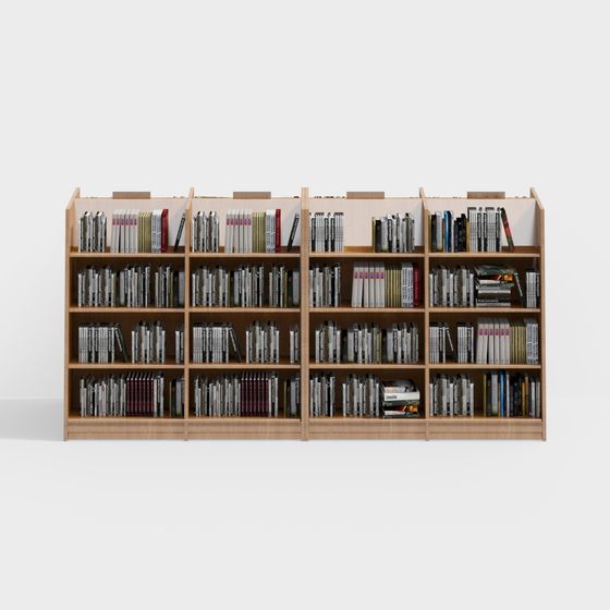 Stylish Low-Polygon 3D Bookshelf Model