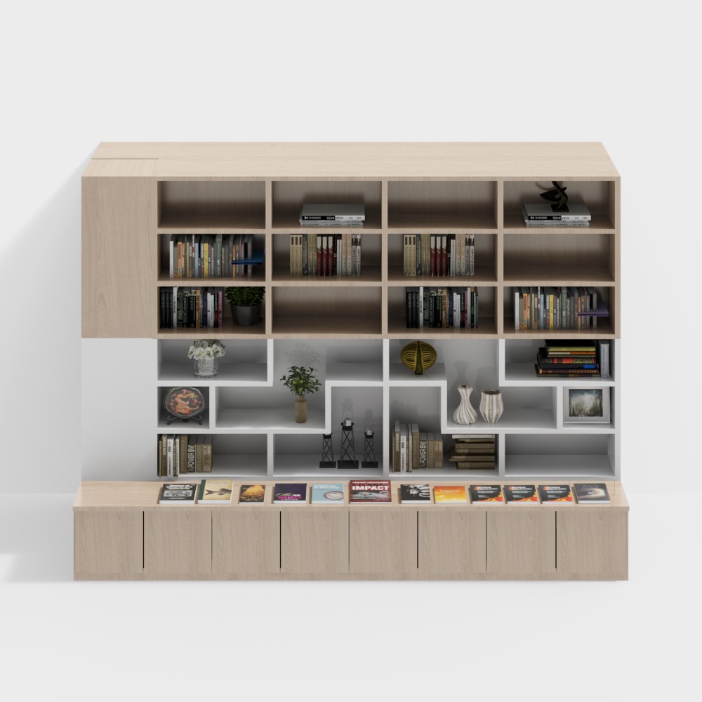 ชั้นวางหนังสือร้านหนังสือ