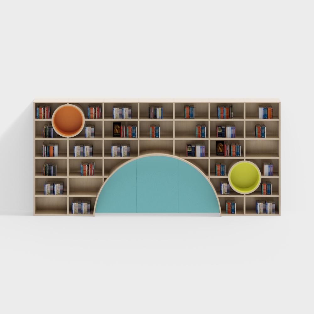 Estantería de la biblioteca de jardín de infantes