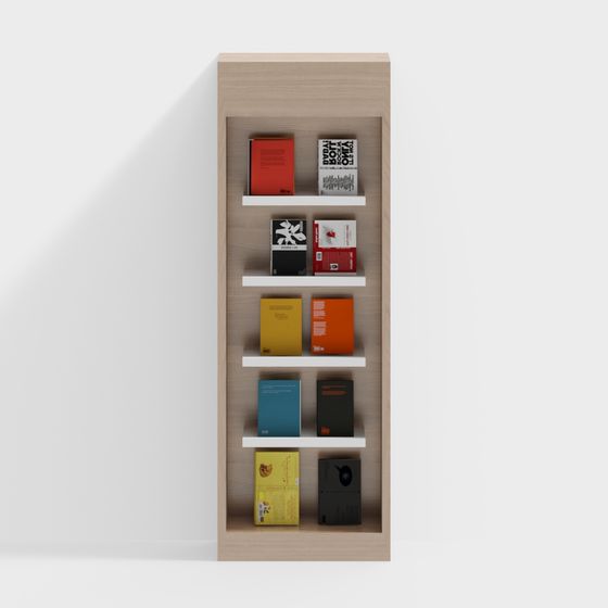 Modern Low-Poly Bookshelf 3D model