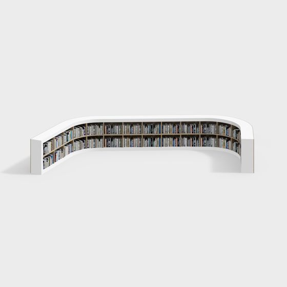 Stylish Curved Bookshelf 3D Model for Creative Spaces