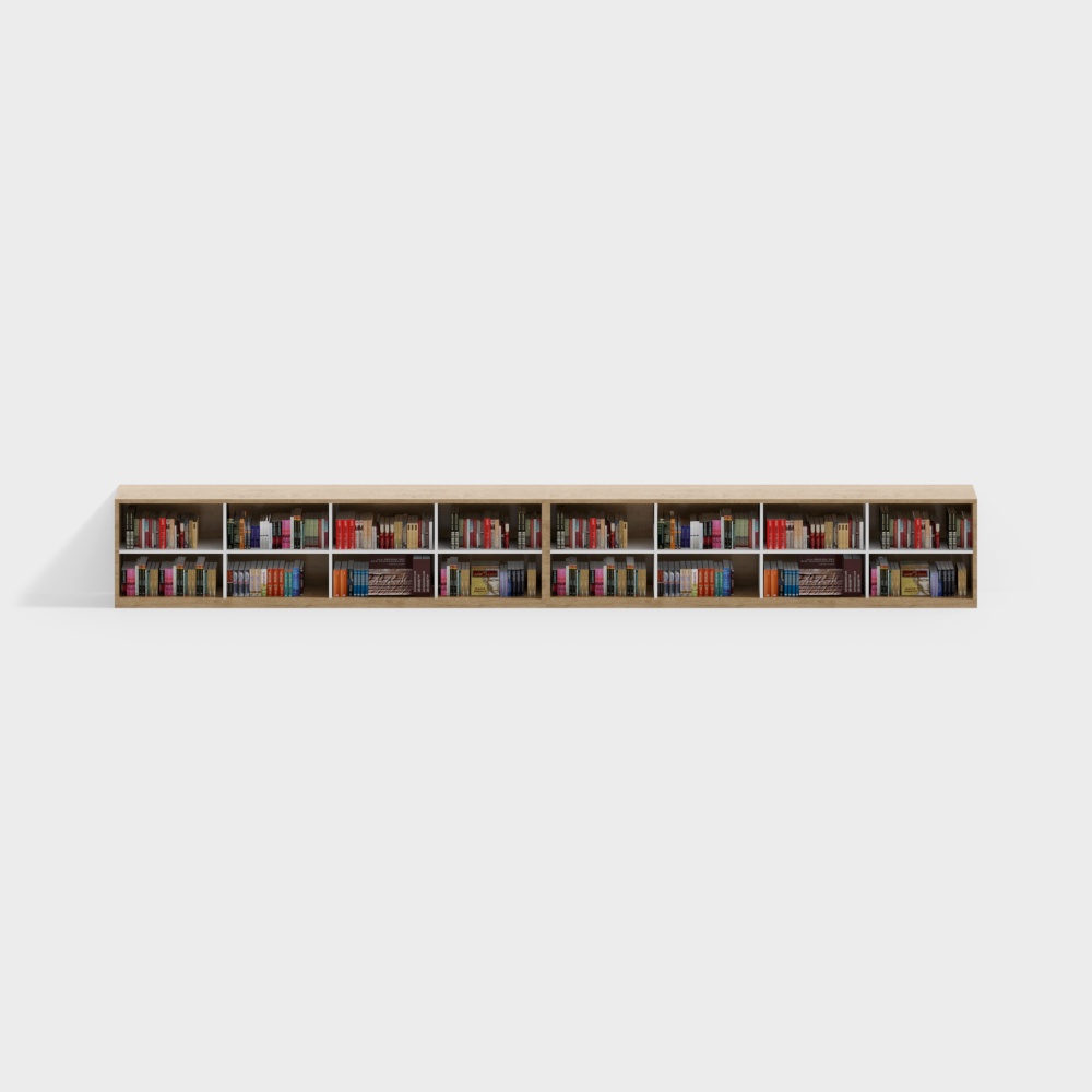 Stylish Low-Poly Bookshelf 3D model