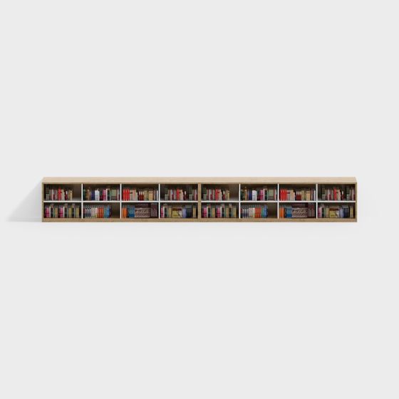 Stylish Low-Poly Bookshelf 3D model