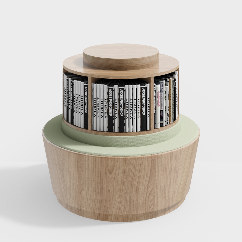 読書室の円筒形本棚