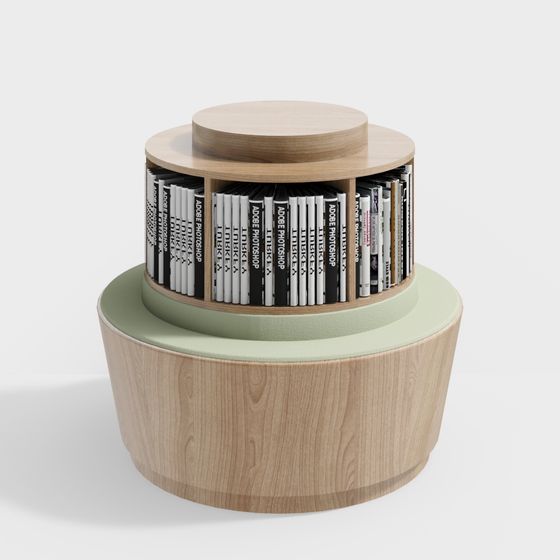 読書室の円筒形本棚