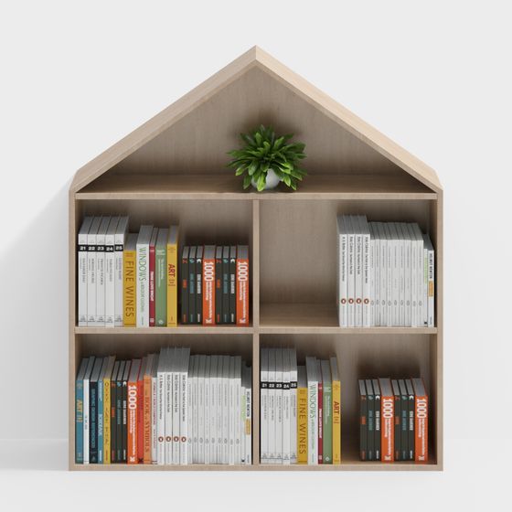 Stylish Bookcase 3D model for Modern Interiors