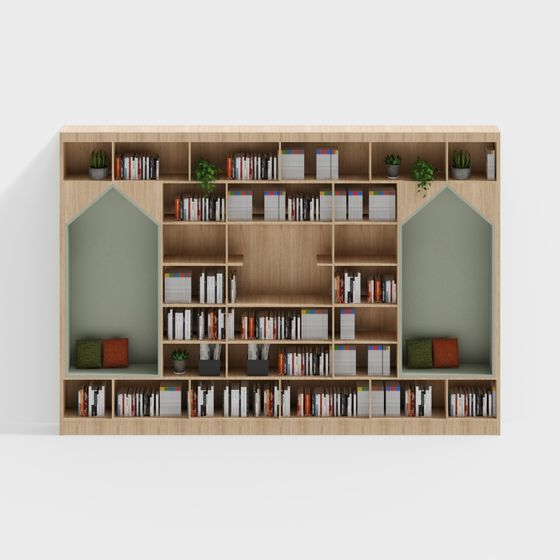 Urban Oasis Bookshelf 3D model for Modern Interiors