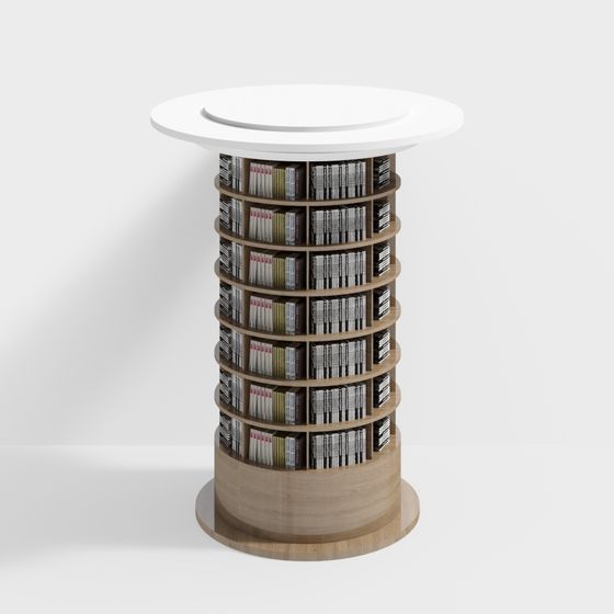 Rotating Bookshelf 3D model for Modern Interiors