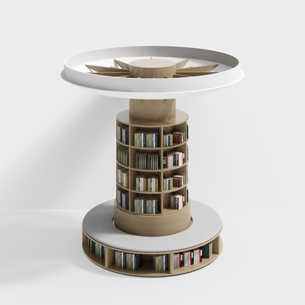 Library pillar bookshelf large space