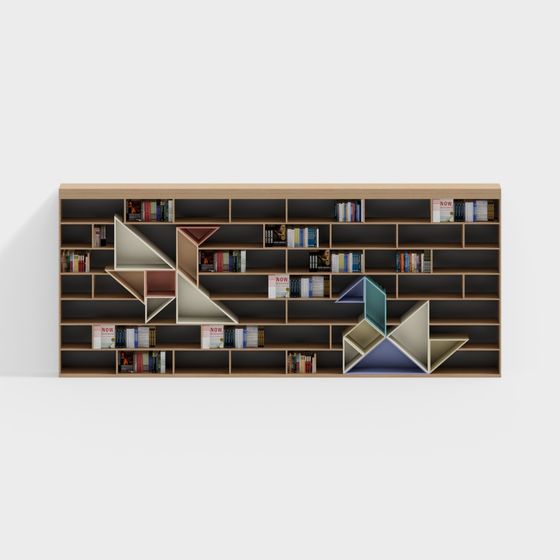 Origami Art Bookshelf 3D model