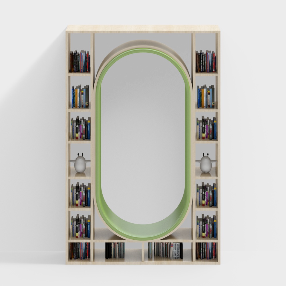 Low Poly Bookshelf Mirror 3D model