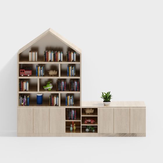 Fairy Tale Bookshelf 3D model