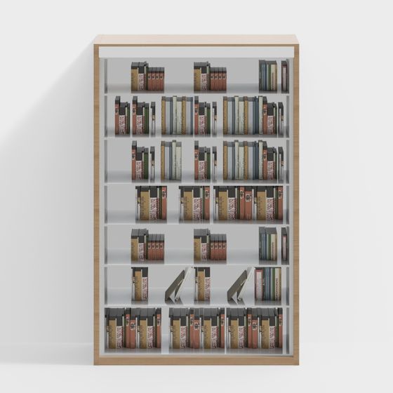 Unique Low-Polygon Bookshelf 3D model for Modern Spaces