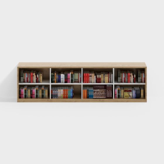 Modern Low-Poly Bookshelf 3D model