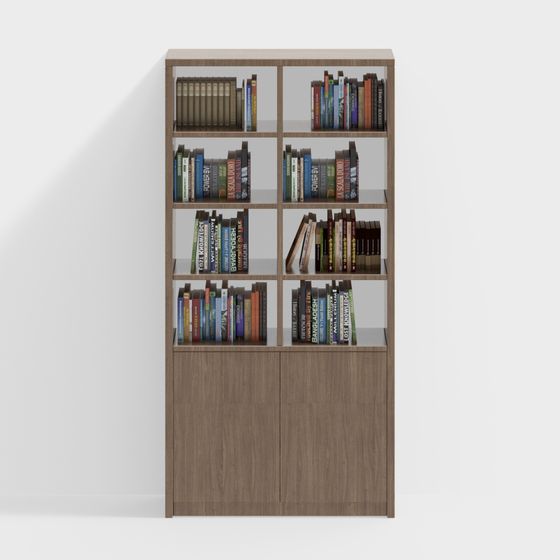 Stylish Minimalist Bookshelf 3D model for Modern Interiors