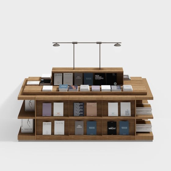 Stylish Low Poly Bookshelf 3D model