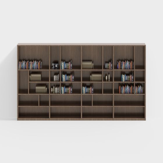 Elegant Low-Poly Bookshelf 3D model