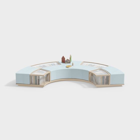Low Poly Library Display Area 3D Model