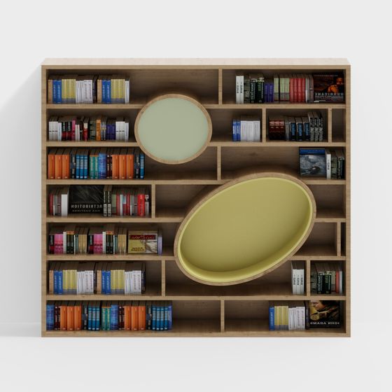 Artistic Low-Poly Bookshelf 3D model for Modern Spaces