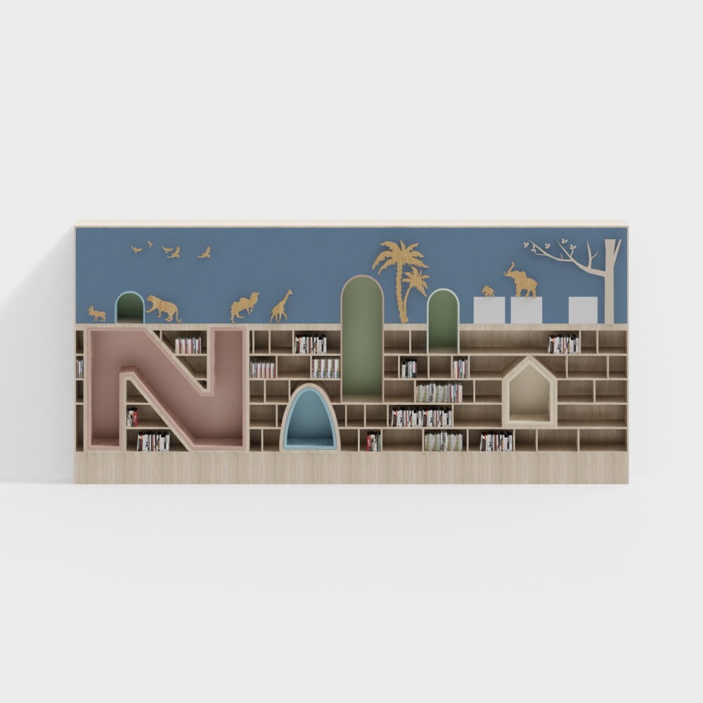 Kindergarten children's bookcase