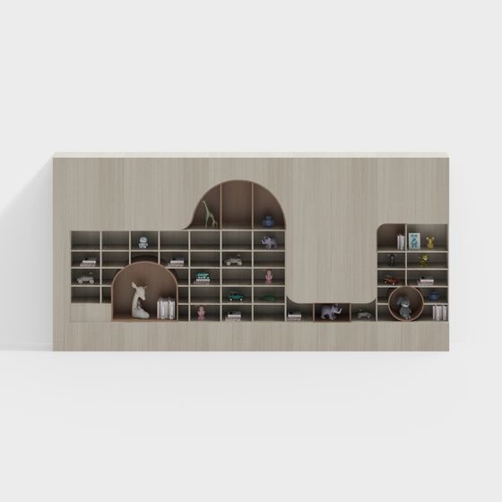 Charming Low-Poly Bookshelf 3D Model for Creative Spaces