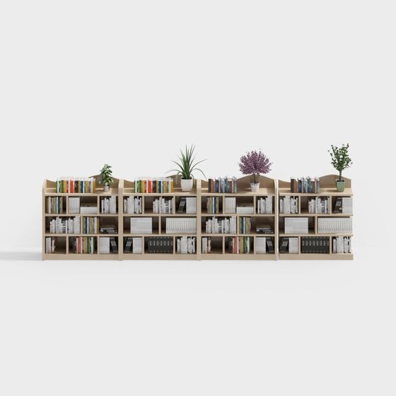 Cozy Library Shelf 3D model