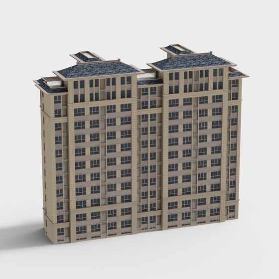 Urban Heights 3D Model - Futuristic High-Rise Apartment