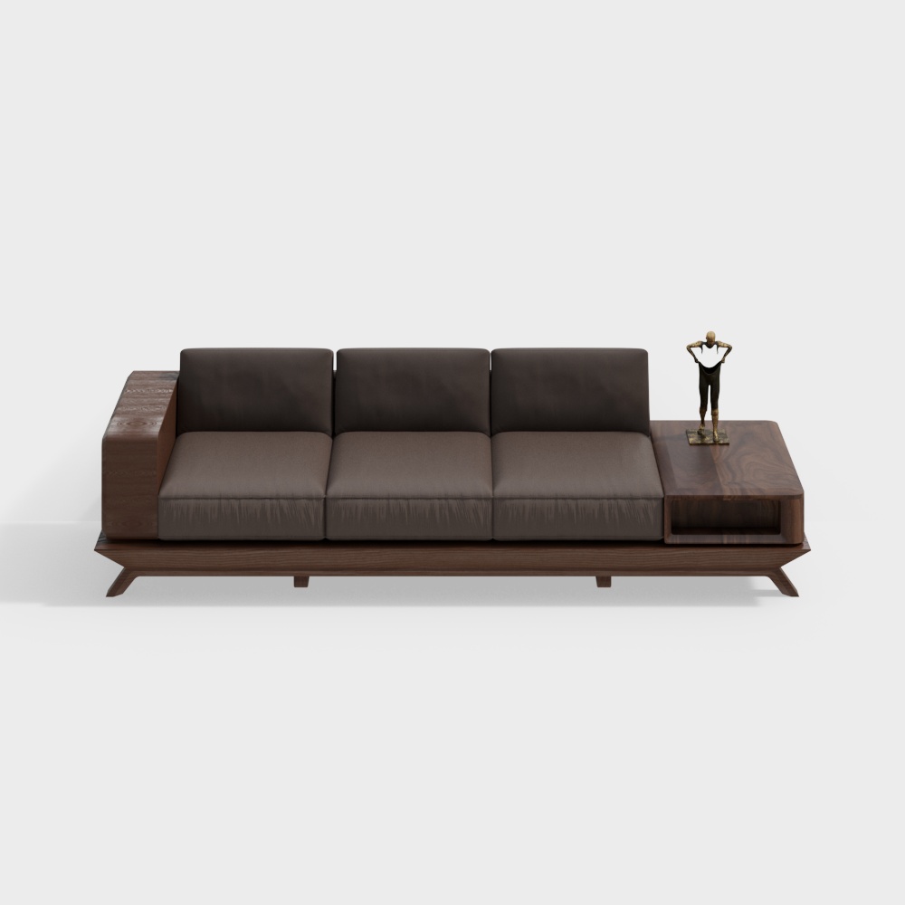 sofa gỗ dài kết hợp