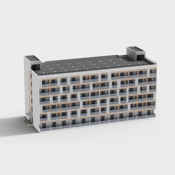 Low Poly Urban Apartment Building 3D model