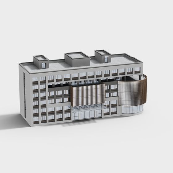 Modern Low-Polygon Building 3D model