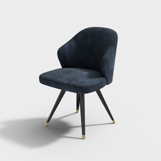 Mid-Century Velvet Chair 3D model