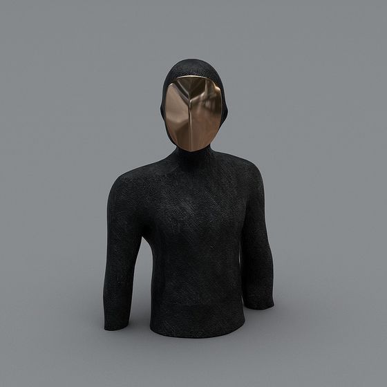 Intriguing Low-Poly Masked Figure 3D model