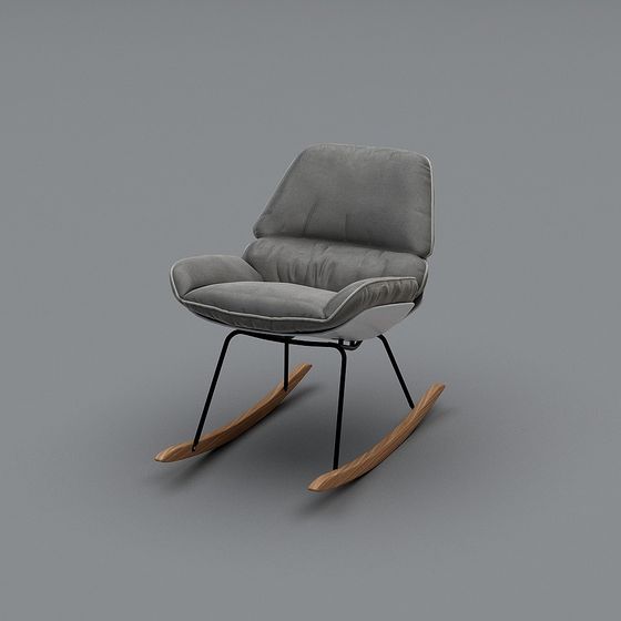 Stylish Scandinavian Rocking Chair 3D model