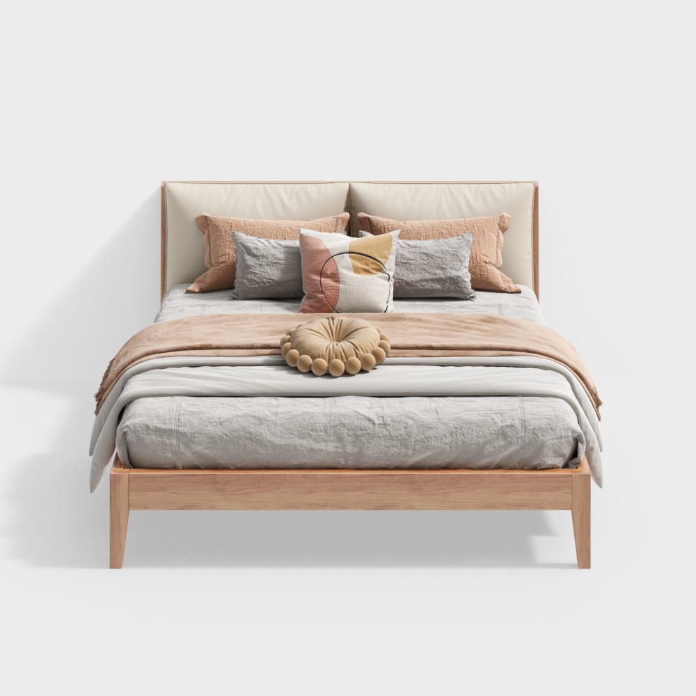 Minimalist Cozy Bed 3D Model – Low-Poly Modern Design