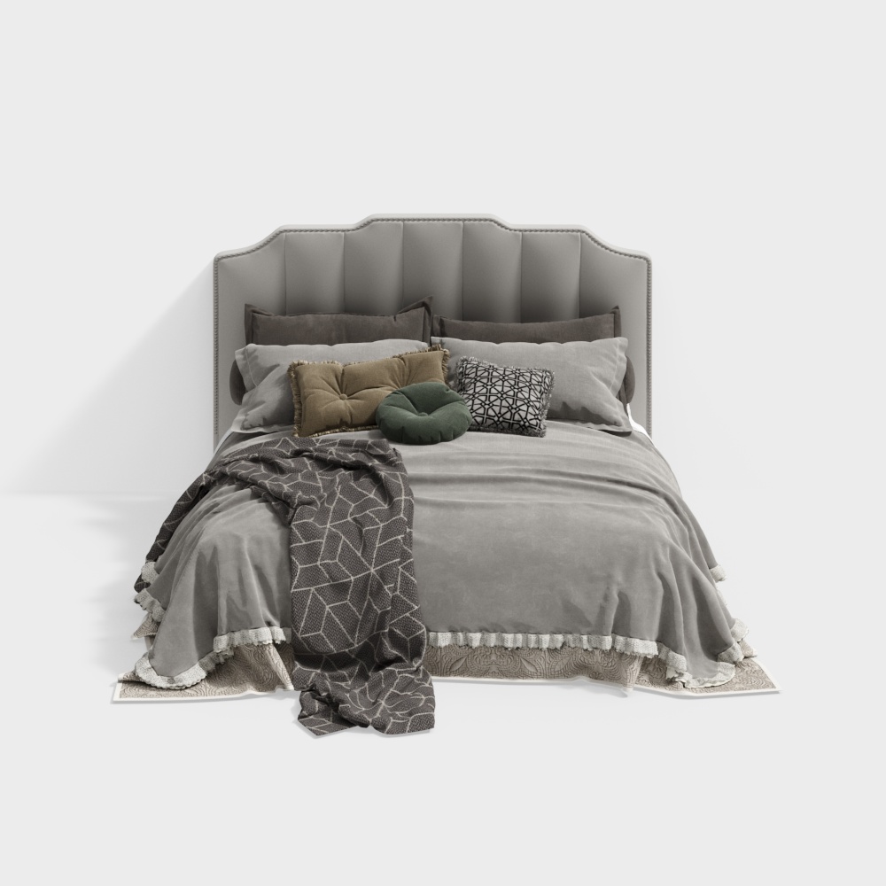 Simple European double bed