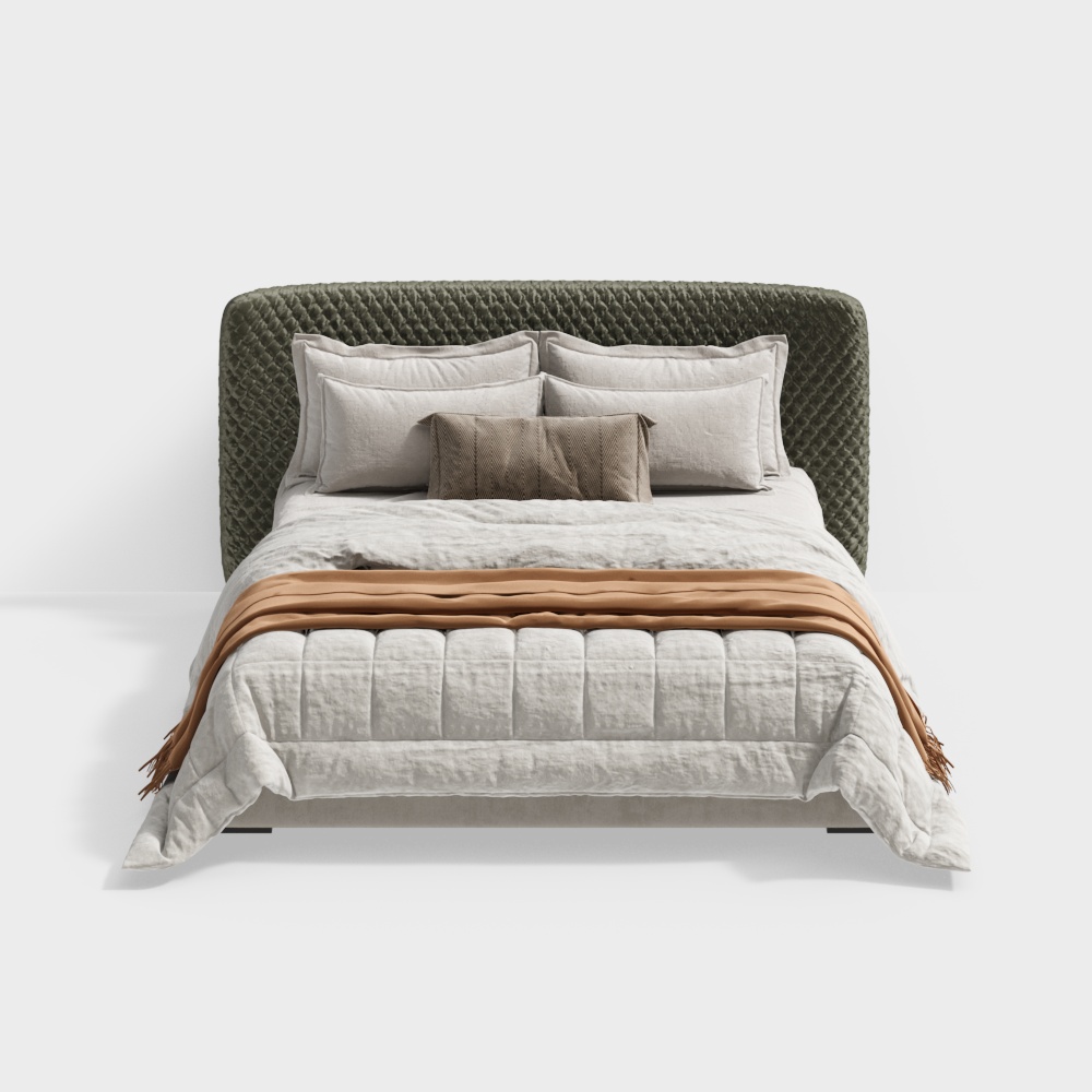 Simple European double bed