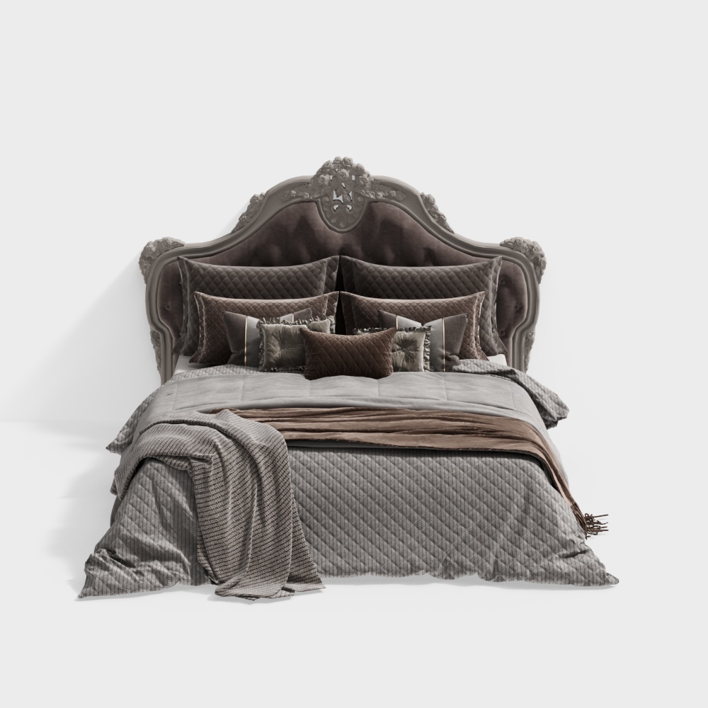 Simple European double bed