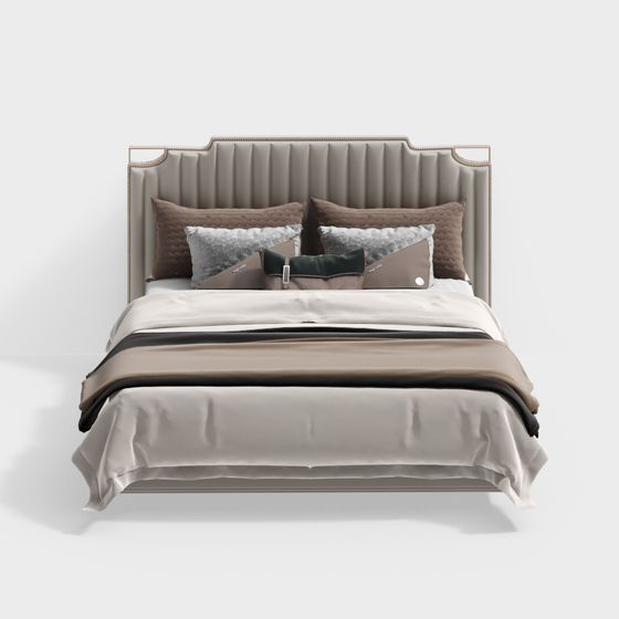 Elegant Low Poly Bed 3D model for Modern Interiors